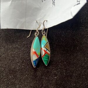 Sterling Silver Inlay Earrings